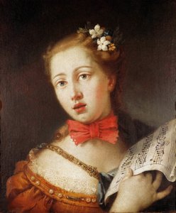 Porträt einer jungen Sängerin, 18. Jahrhundert von Alessandro Longhi