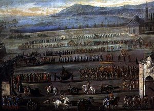 Der Trauerzug für den Dogen F. Morosini