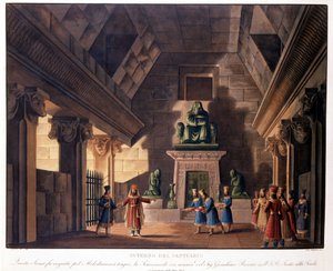 Szenografie von Sanquirico für die Oper „Semiramis“ (Semiramide) von Gioacchino Rossini, aufgeführt im Teatro alla Scala von Alessandro Sanquirico