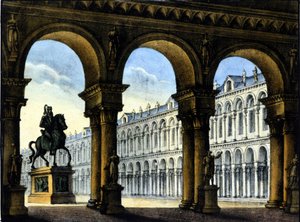 Bühnenbild von Sanquirico für die Oper „Ugo, conte di Parigi“ von Gaetano Donizetti. 1832