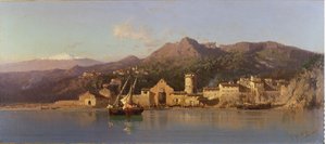 Ansicht von Taormina, Sizilien, mit dem Ätna im Hintergrund, 1868 von Alessandro la Volpe