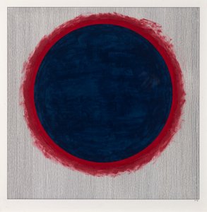 Kreis Blau auf Rot von Alex Dunn