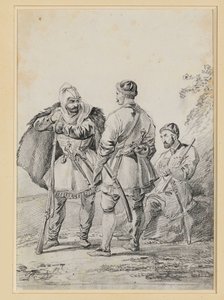 Drei kaukasische Männer im Gespräch
