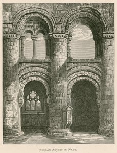 Jedburgh Abbey, normannische Bögen im Kirchenschiff von Alexander Francis Lydon