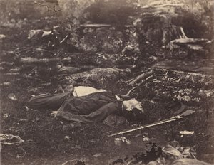 Der letzte Schlaf eines Scharfschützen, Gettysburg, Pennsylvania von Alexander Gardner