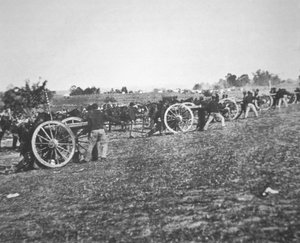 Batterie D., 2. US-Artillerie der Bundesarmee im Einsatz während des amerikanischen Bürgerkriegs (1861-65) von Alexander Gardner