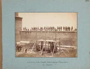 Hinrichtung der Verschwörer des Lincoln-Attentats. Das Gerüst von Alexander Gardner