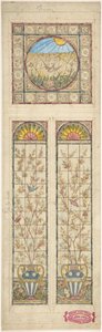 Entwurf für ein Buntglasfenster, 1866-92 von Alexander Gibbs