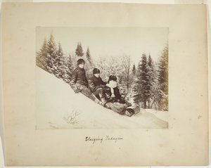Schlittenfahren, ca. 1873