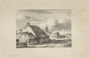 Häuser und ein Kirchturm in Katwijk