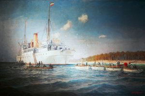 Kabeldampfer Stephan vor der Karolineninsel Yap 1905