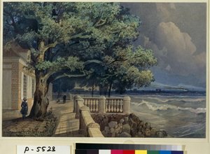 Blick von der Terrasse des Monplaisir-Palastes, Peterhof von Alexander Matveyevich Dorogov