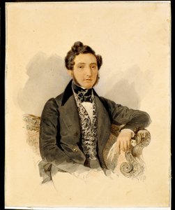 Porträt von Nikolai Michailowitsch Donaurow (1806-1849) - Aquarell auf Papier von Alexander Brjullow (1798-1877)