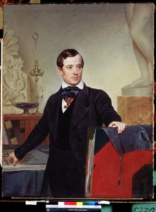 Porträt des Malers und Architekten Alexander Brjullow (1798-1877)