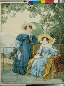Porträts der Gräfin Ekaterina Artemievna Woronzow (1780-1836) und der Prinzessin Elena Michailowna Golizyn (1776-1855) von Alexander Pavlovich Briullov