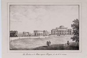 Der Jelagin-Palast in Sankt Petersburg, Serie Ansichten von Sankt Petersburg, 1820er Jahre von Alexander Pluchart