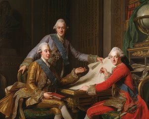 König Gustav III. von Schweden und seine Brüder von Alexander Roslin