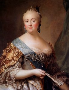 Porträt von Elisabeth Petrovna (1709-1762), Kaiserin von Russland unter dem Namen Elisabeth I., Tochter von Peter dem Großen. Gemälde von Alexander Roslin (1718-1793) 18. Jahrhundert. Eremitage, Sankt Petersburg