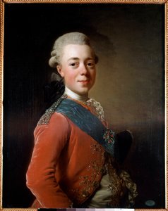 Porträt von Paul I. (1754 - 1801), Kaiser von Russland. Gemälde von Alexander Roslin (1718 - 1793) von Alexander Roslin
