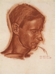 Porträt des Künstlers Vasily Shukhaev, Ende 1910er Jahre