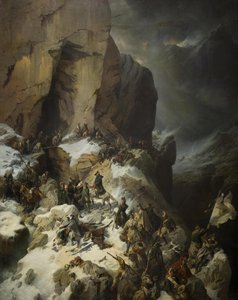 Suvorov überquert den Panixpass, 1860 von Alexander von Kotzebue