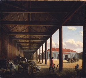 Postkutschenstation von Alexandra Alexeyevna Venetsianova