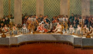 Das Bankett zur Hochzeit von Napoleon Bonaparte (1769-1821) und Marie-Louise von Habsburg-Lothringen (1791-1847) 1810 - Detail von: Fest der Hochzeit von Napoleon I. und Marie-Louise im Theater des Palais des Tuileries, 2. April