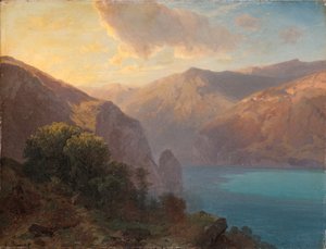 Nahe Seelisberg: Blick auf den Vierwaldstättersee vom Seelisberg, Schweiz, 1862