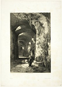 Ruine eines Amphitheaters in Pouzzoles (Königreich Neapel), Tafel 9 aus Oeuvres de A. Calame
