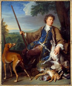 Selbstporträt. Porträt des Künstlers als Jäger. Gemälde von Francois Desportes (1661-1743)