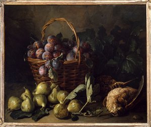 Stillleben, Feigen und Pflaumen