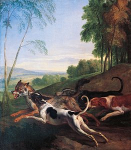 Wolfsjagd, Gemälde von Alexandre-Francois Desportes, Frankreich von Alexandre Francois Desportes