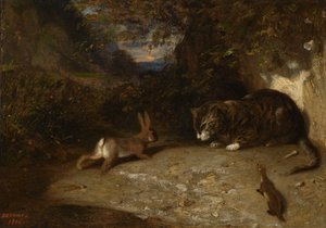 Katze, Wiesel und Kaninchen, 1836