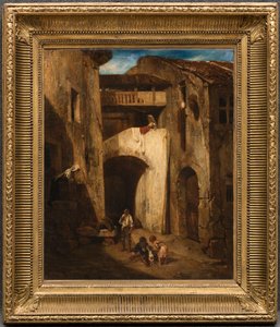 Italienischer Innenhof von Alexandre Gabriel Decamps