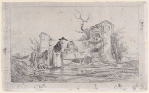 Die Wäscherinnen, 1833-38 von Alexandre Gabriel Decamps