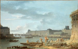 Der Louvre und die Pont Royal, gesehen von der Pont-Neuf, ca. 1780