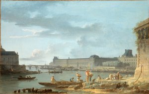 Der Pont Royal und der Louvre, gesehen vom Pont-Neuf terre-plein, circa 1780