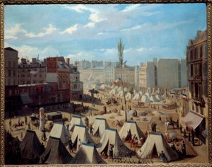 Truppenlager auf dem Boulevard du Temple während der Juniaufstände 1848