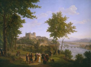Ansicht des königlichen Schlosses von Pau, wo König Heinrich IV. von Frankreich und Navarra am 13. Dezember 1553 geboren wurde von Alexandre Louis Robert Millin du Perreux