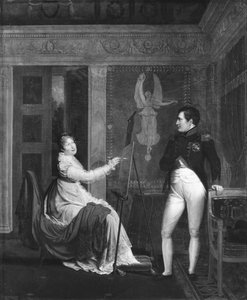 Marie Louise (1791-1847) von Habsburg-Lothringen malt ein Porträt von Napoleon I (1769-1821) von Alexandre Menjaud