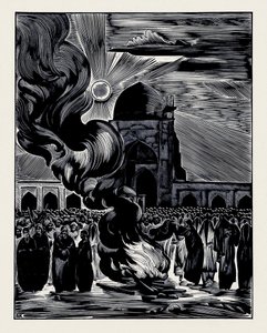 Die Befreiung der muslimischen Frauen. Verbrennung des Schleiers, 1928 von Alexei Ilyich Kravchenko