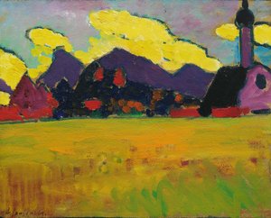 Landschaft bei Murnau Gelbe Abendwolken, ca. 1910
