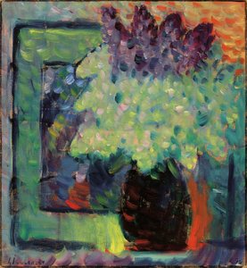 Großes Stillleben, Fliederstrauß in Vase, 1936 von Alexei Javlensky von