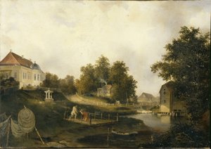 Blick auf das Landgut Modest Rezvois Marienhof bei Petersburg, 1846