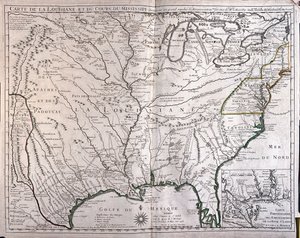 Louisiana und Mississippi-Fluss von Alexis Hubert Jaillot