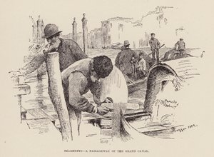 Traghetto, ein Durchgang des Canal Grande von Alezzandro Zezzos