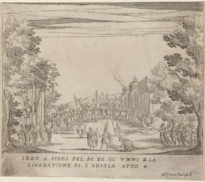 Jereo vor dem König der Hunnen zur Befreiung der Heiligen Ursula von Alfonso Parigi II