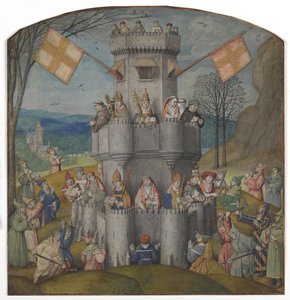Die Festung verteidigt, Mitte des 15. Jahrhunderts (illuminierte Handschrift) von Alfonso de Spina