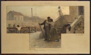Skizze für den Hochzeitssaal des Rathauses von Arcueil-Cachan: Das Vaterland - die Verteidigung des Heims von Alfred Henri Bramtot