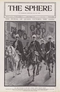 Die Haupttrauernden bei der Trauerprozession von Königin Victoria durch London (Lithografie) von Alfred (after) Pearse